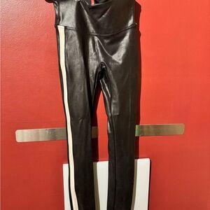 SPANX Black Leggings with White Accent